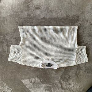 Forever 21 Fishnet crop top white